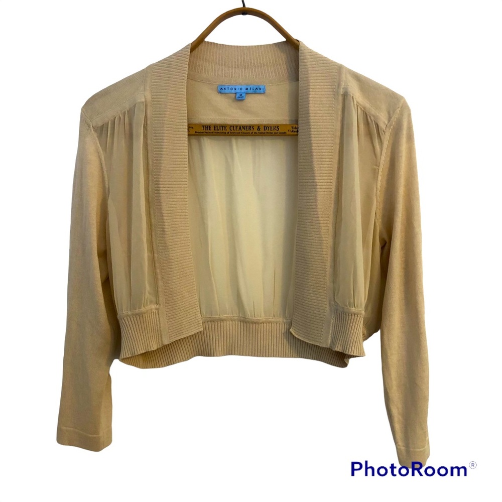 Antonion Melani Silk Cropped Cardigan Size Medium
